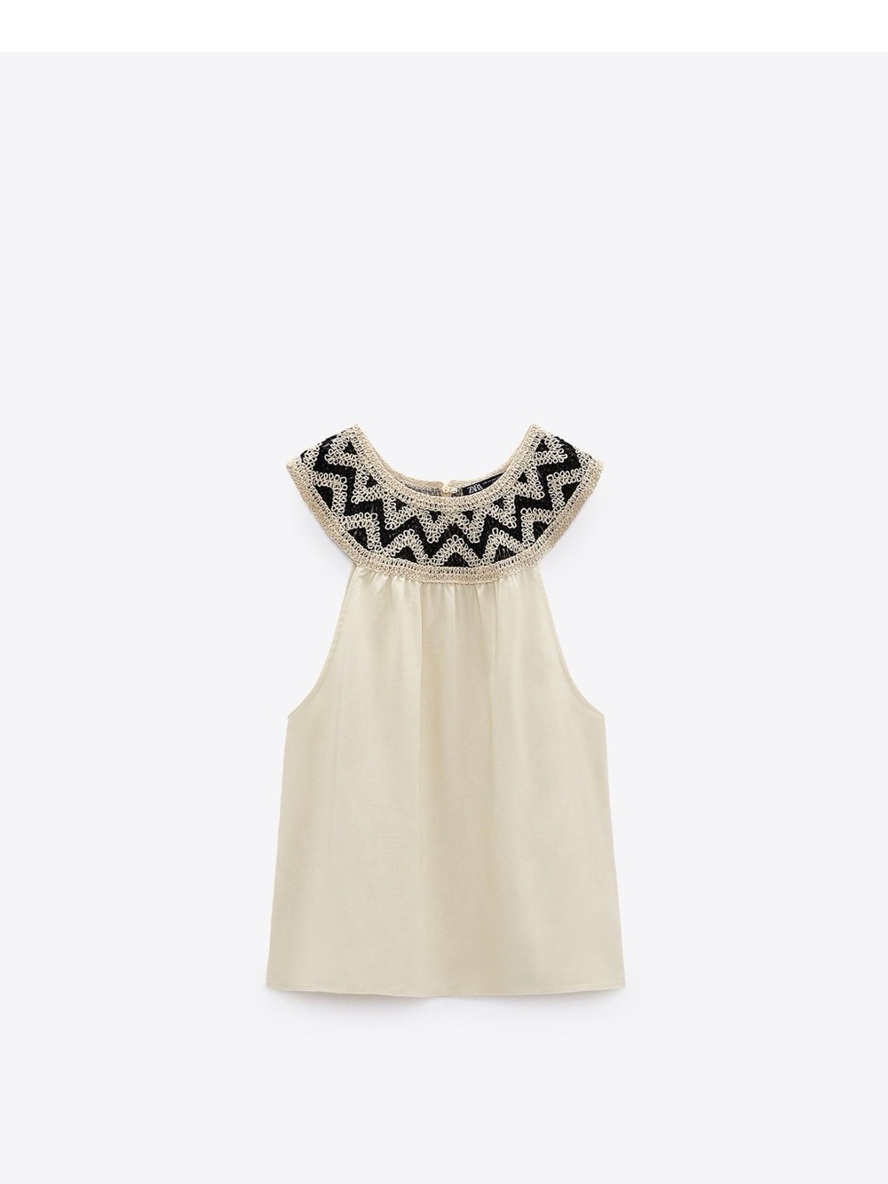 Zara Mixed Crochet Halter Top - Size M